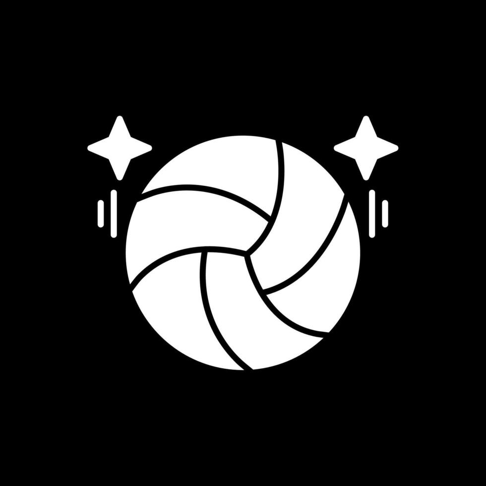 vóleibol glifo invertido icono vector