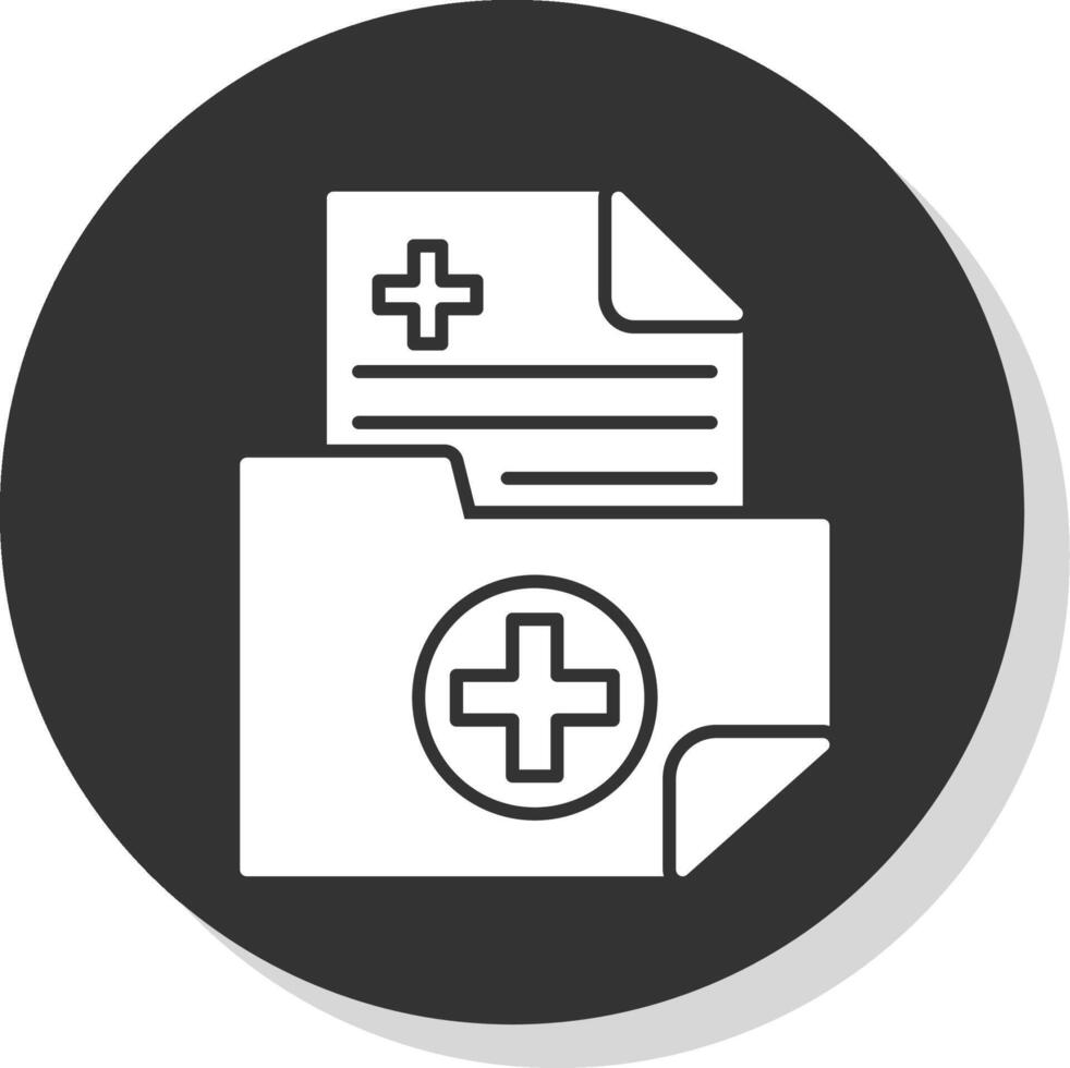 Medical Folder Glyph Grey Circle Icon vector