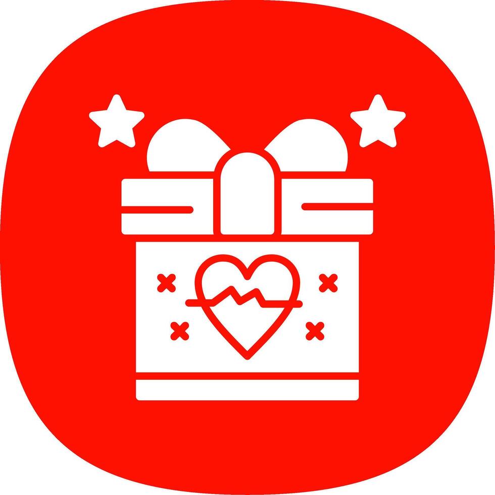 Gift Glyph Curve Icon vector