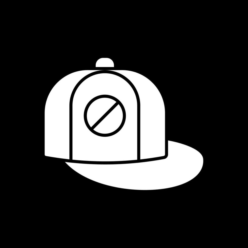Baseball Cap Glyph Inverted Icon vector