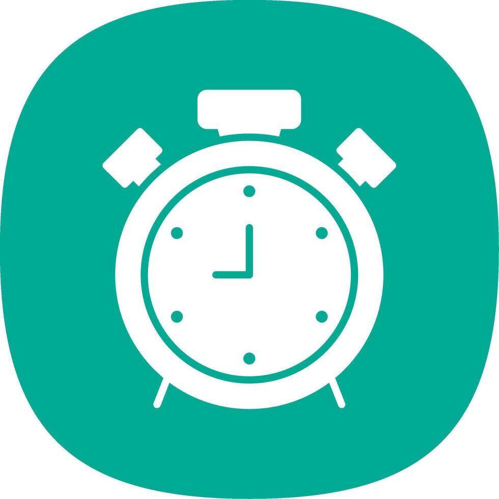 Alarm Glyph Curve Icon vector