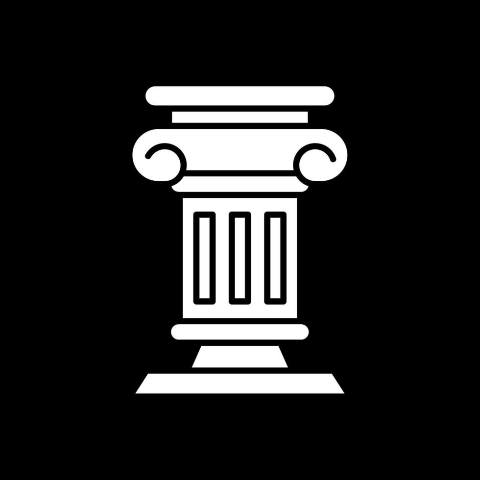 Pillar Glyph Inverted Icon vector