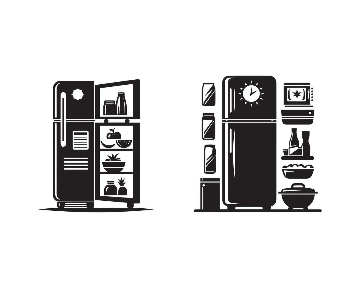 refrigerador silueta icono gráfico logo diseño vector