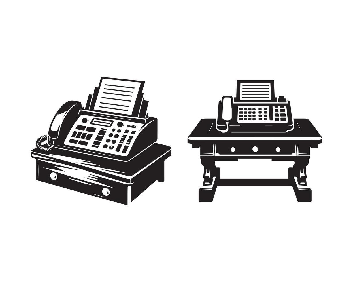 fax silueta icono gráfico logo diseño vector