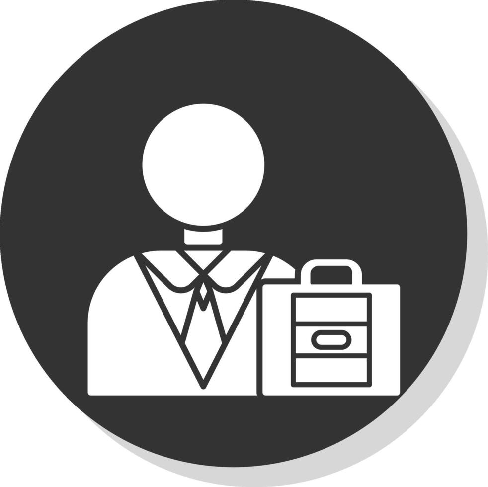 Businessman Glyph Grey Circle Icon vector