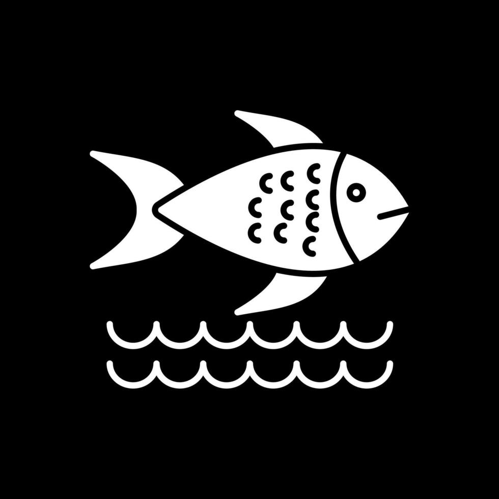 Fish Glyph Inverted Icon vector