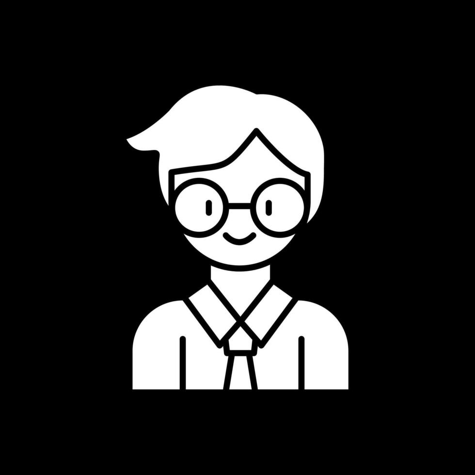 Teacher Glyph Inverted Icon vector