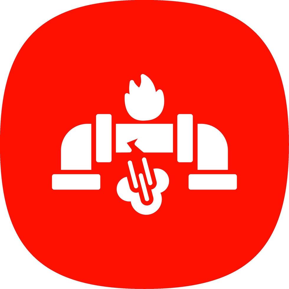 Gas Leak Glyph Curve Icon vector