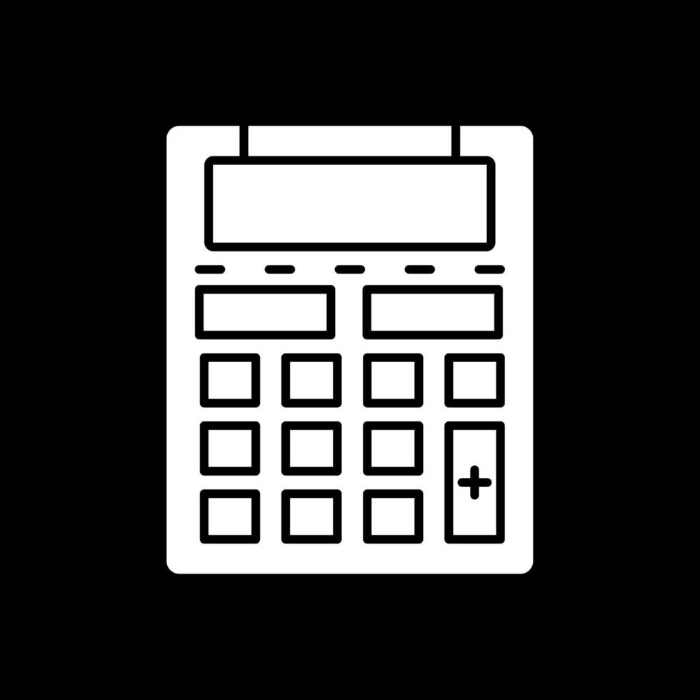 Calculator Glyph Inverted Icon vector