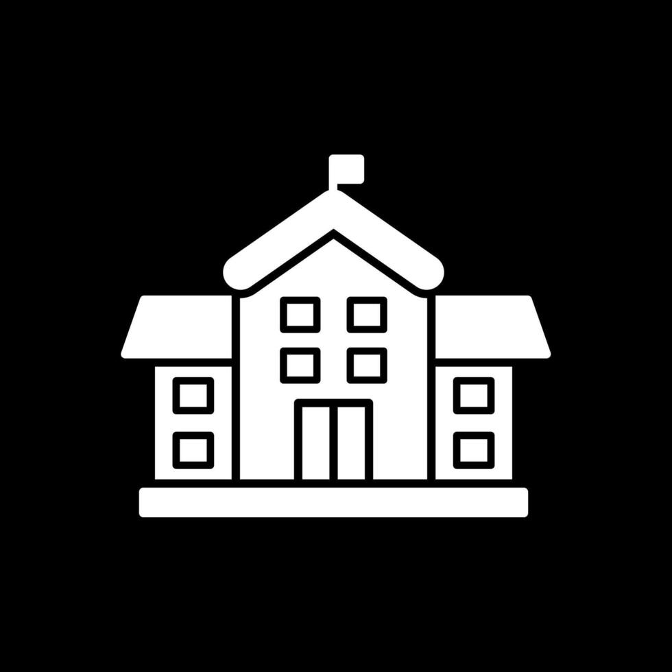 School Glyph Inverted Icon vector