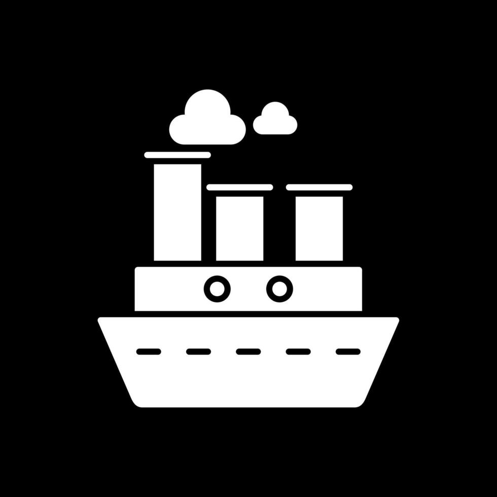 Steamboat Glyph Inverted Icon vector