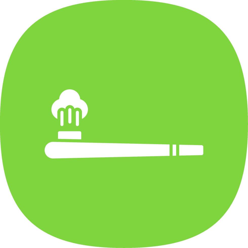 Smoking Pipe Glyph Curve Icon vector