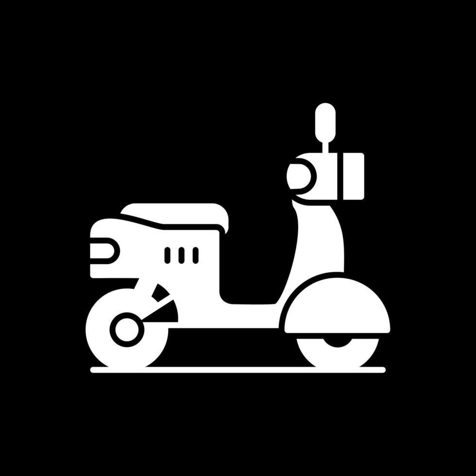 scooter glifo invertido icono vector