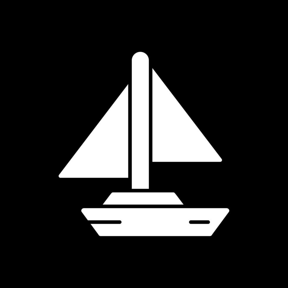 Small Yacht Glyph Inverted Icon vector