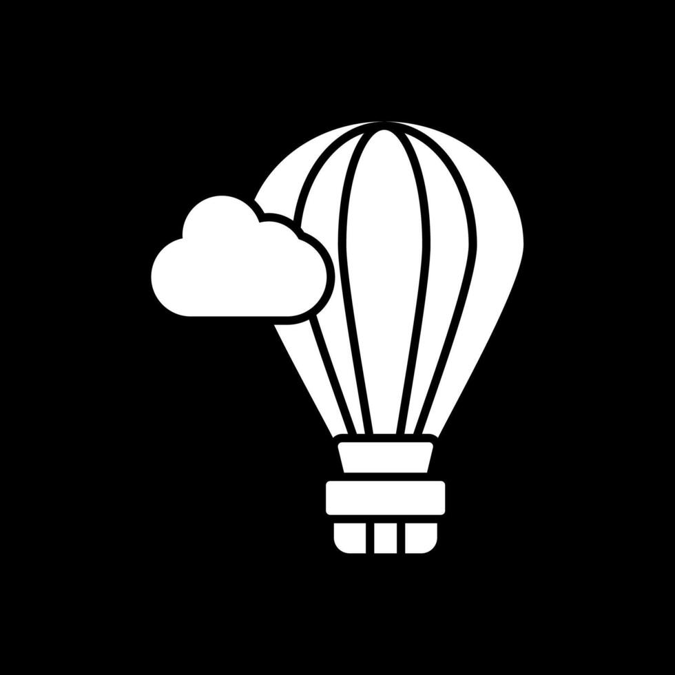 Hot Air Balloon Glyph Inverted Icon vector