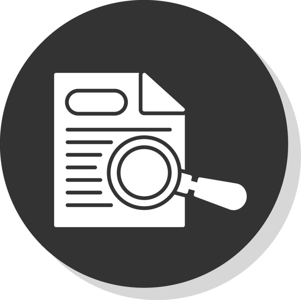 Paper Search Glyph Grey Circle Icon vector