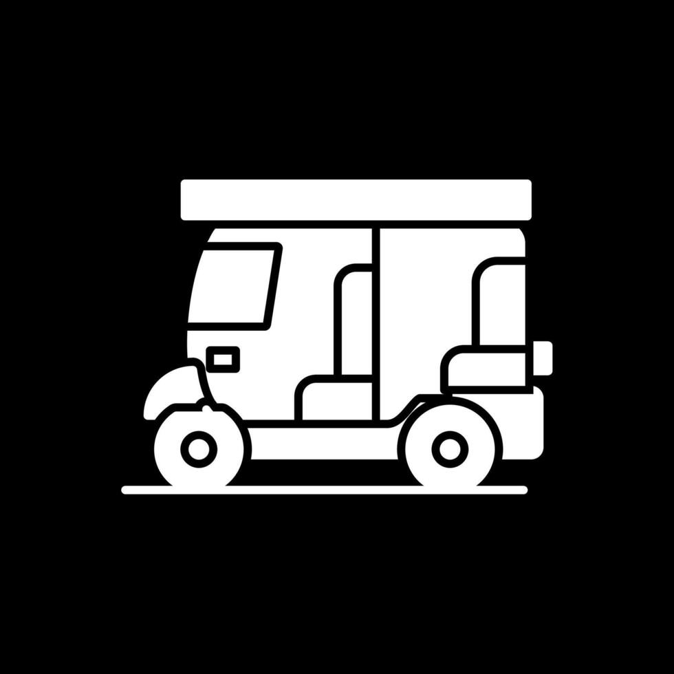 Rickshaw Glyph Inverted Icon vector