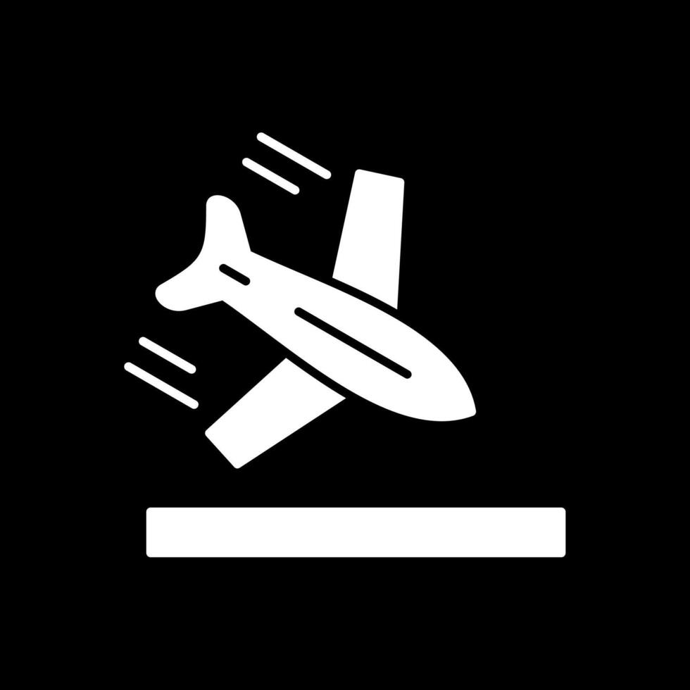 Plane Glyph Inverted Icon vector