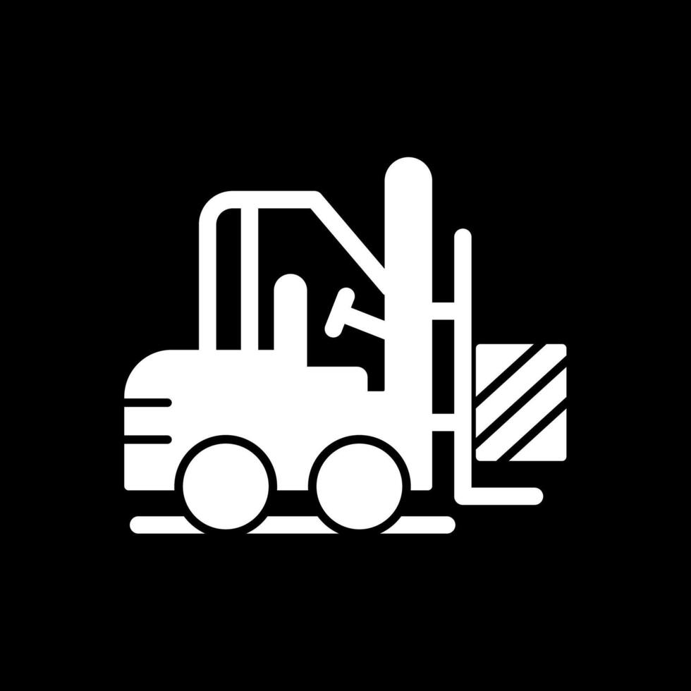 Forklift Glyph Inverted Icon vector