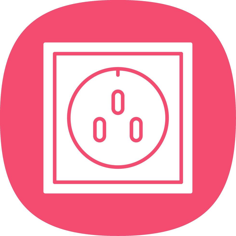 Socket Glyph Curve Icon vector