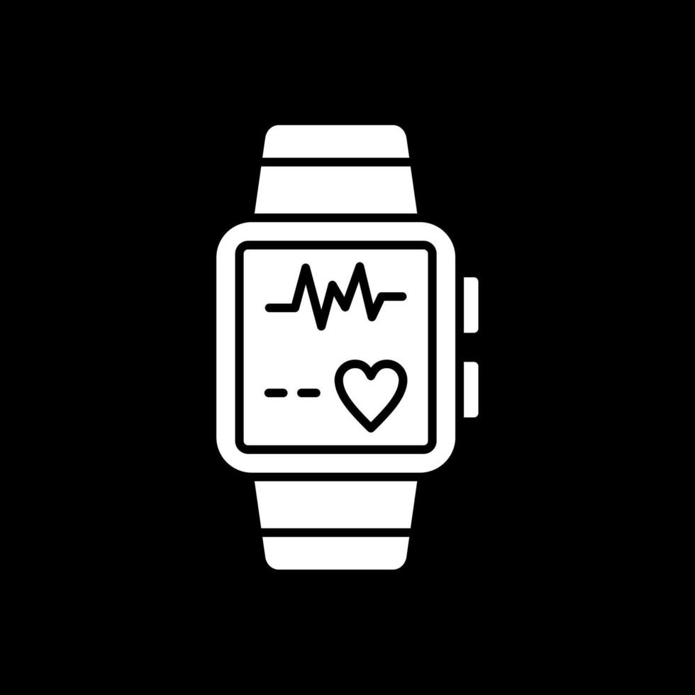 Smart Watch Glyph Inverted Icon vector