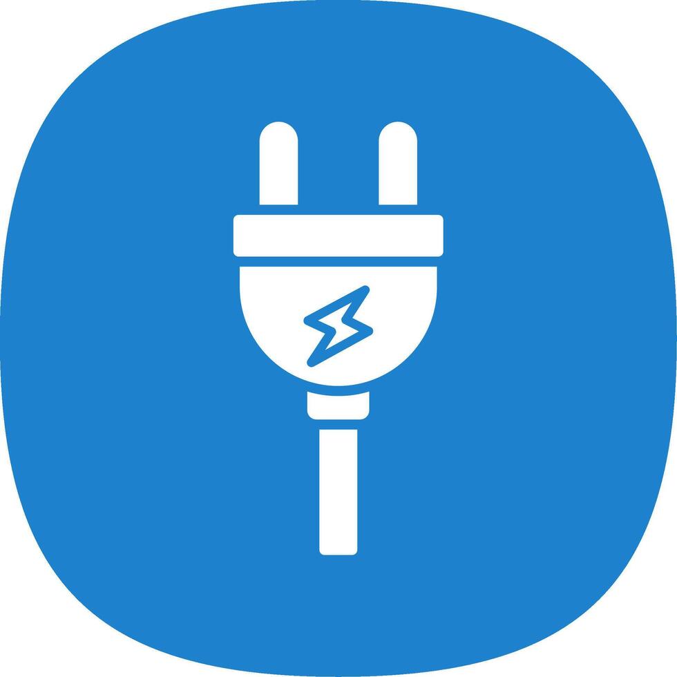 Plug Glyph Curve Icon vector