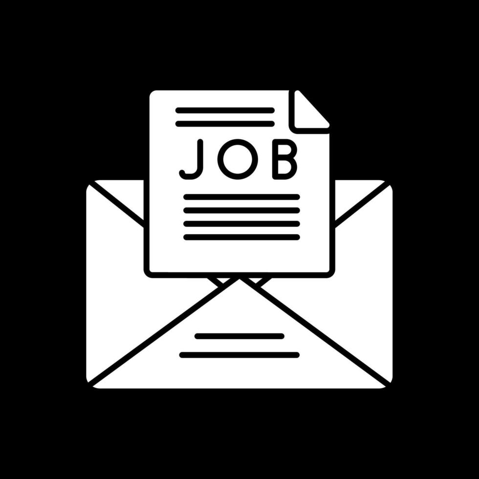 Job Offer Glyph Inverted Icon vector