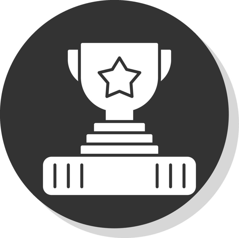 Trophy Glyph Grey Circle Icon vector