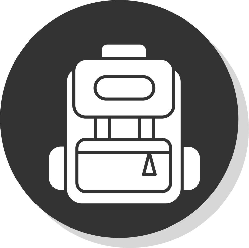 Backpack Glyph Grey Circle Icon vector