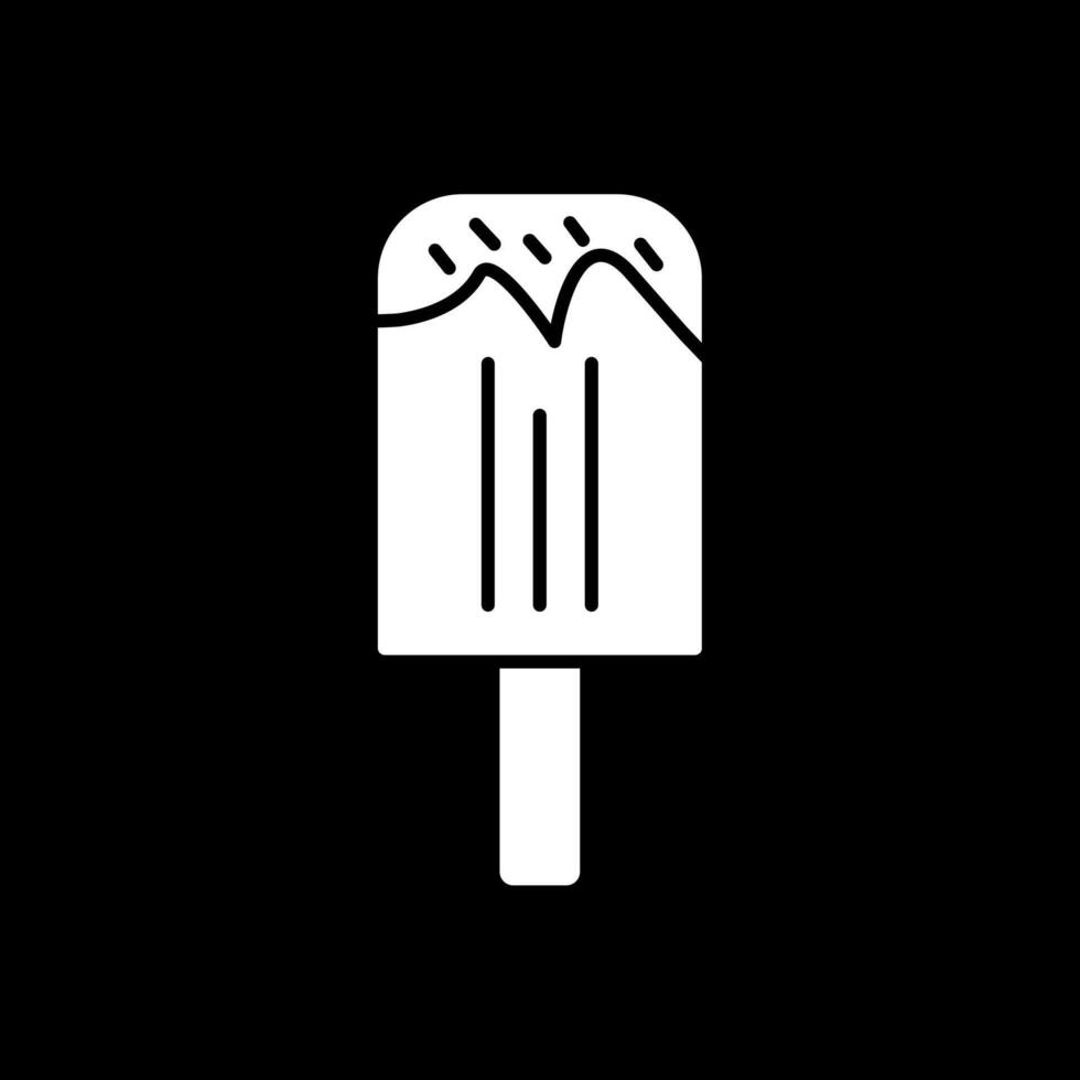 icono de glifo de helado invertido vector