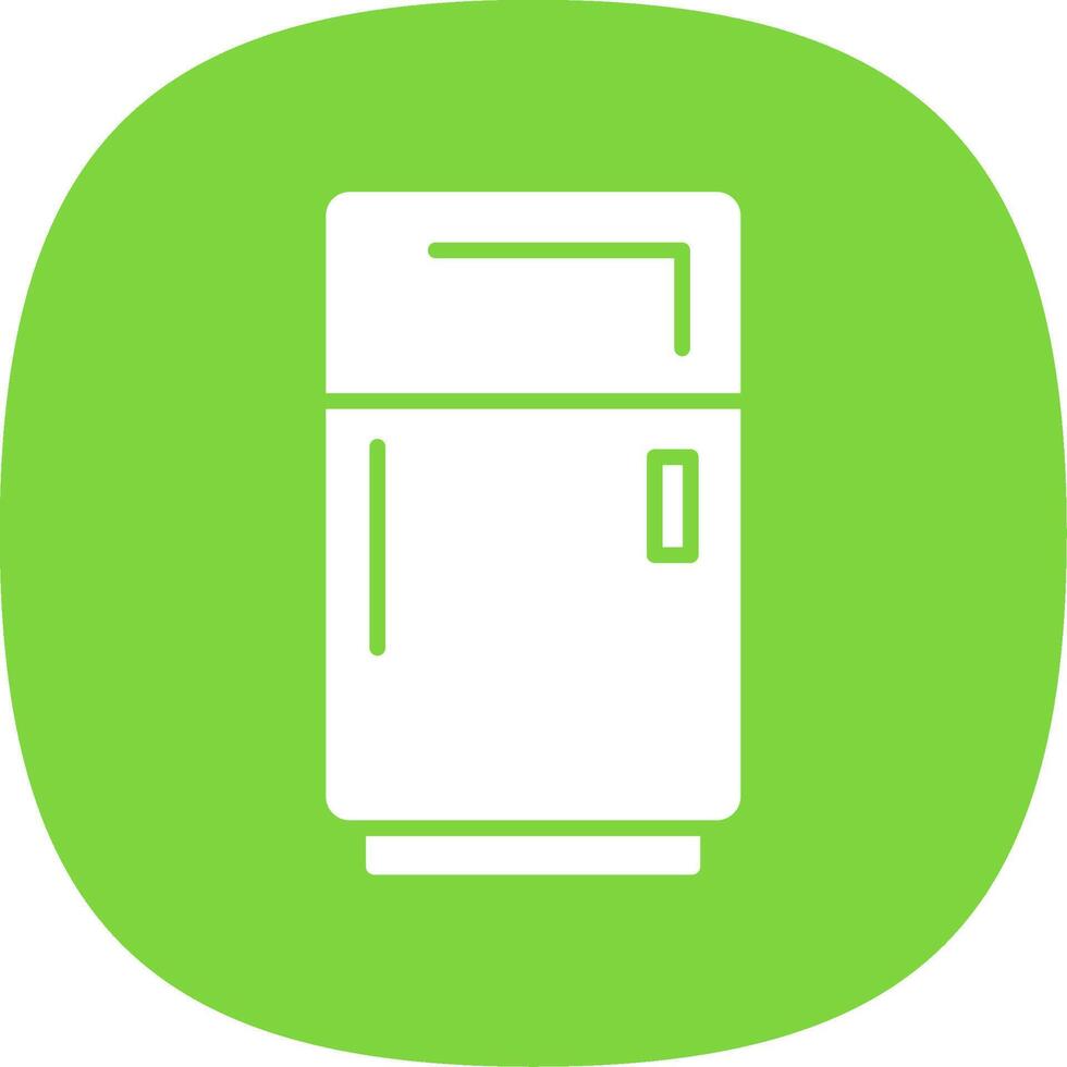 Fridge Glyph Curve Icon vector