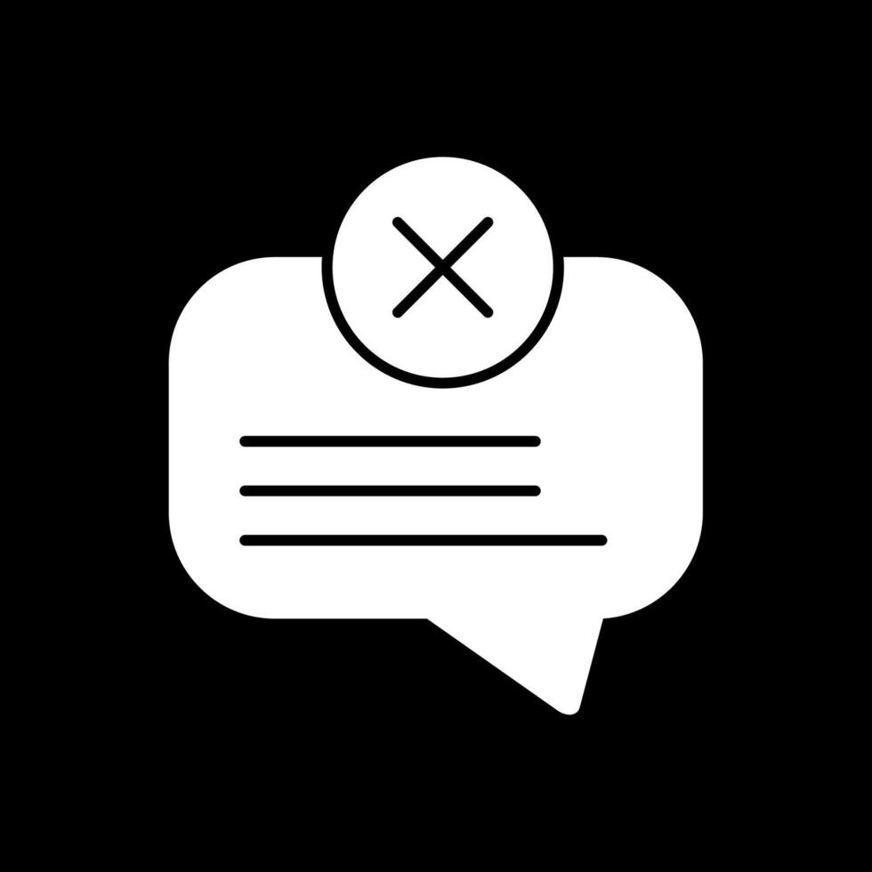No Message Glyph Inverted Icon vector