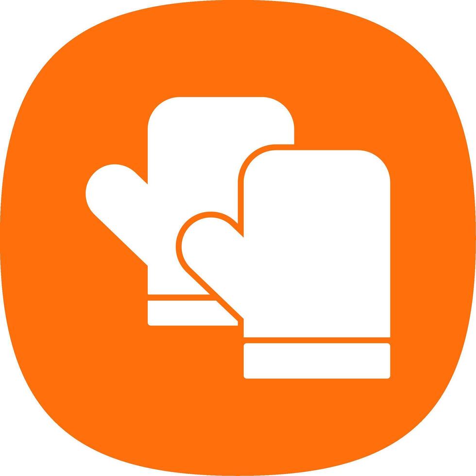 Kitchen Gloves Glyph Curve Icon vector