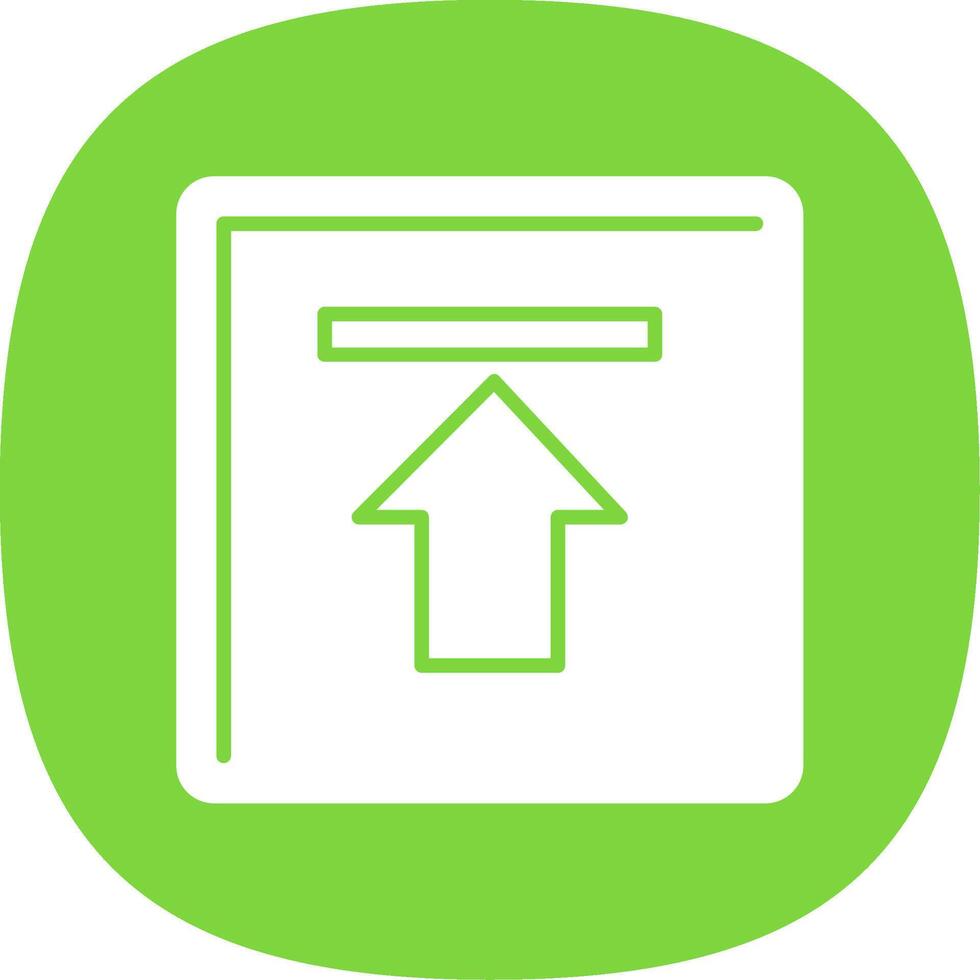 Up Arrow Glyph Curve Icon vector