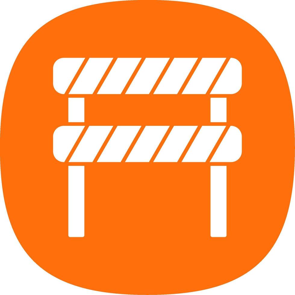 Road Block Glyph Curve Icon vector