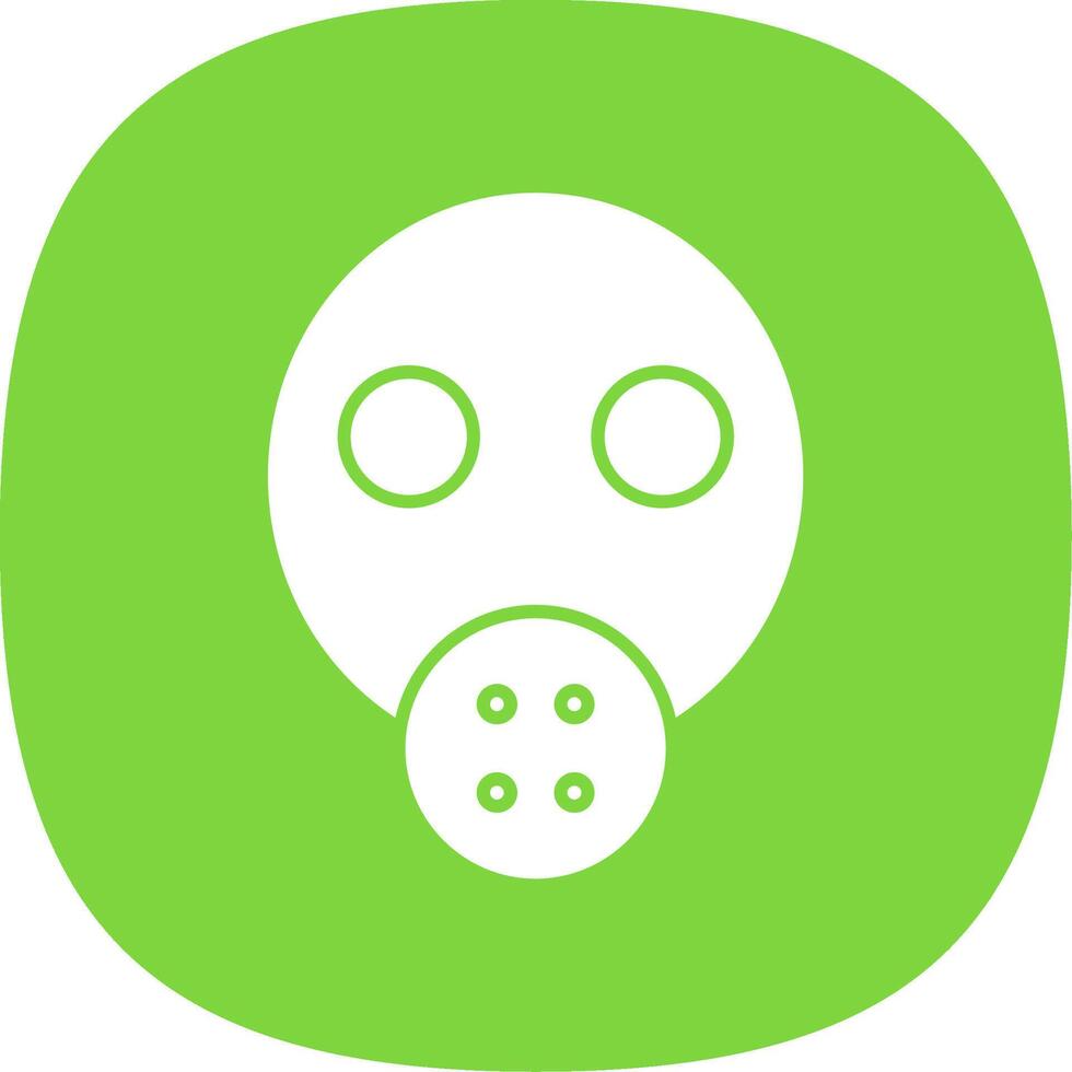 Gas Mask Glyph Curve Icon vector