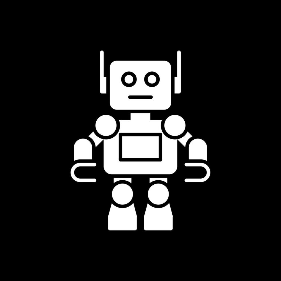 icono de glifo de robot invertido vector