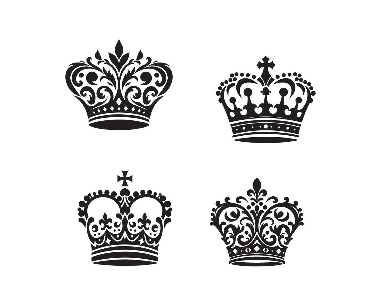 corona silueta icono gráfico logo diseño vector