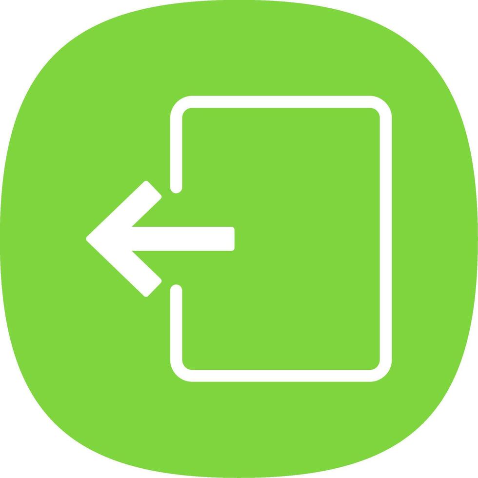 Exit Door Glyph Curve Icon vector