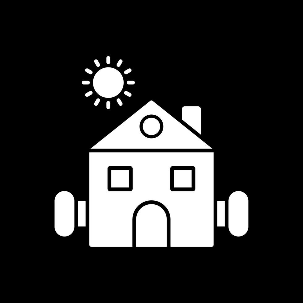 Farmhouse Glyph Inverted Icon vector