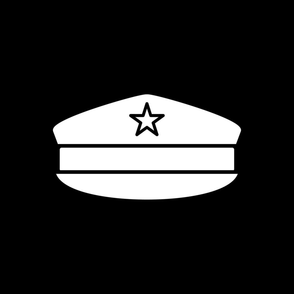 Military Hat Glyph Inverted Icon vector