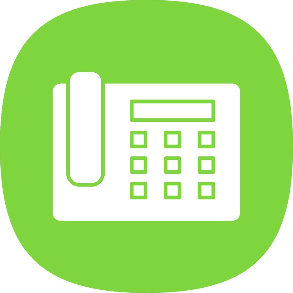 Landline Glyph Curve Icon vector