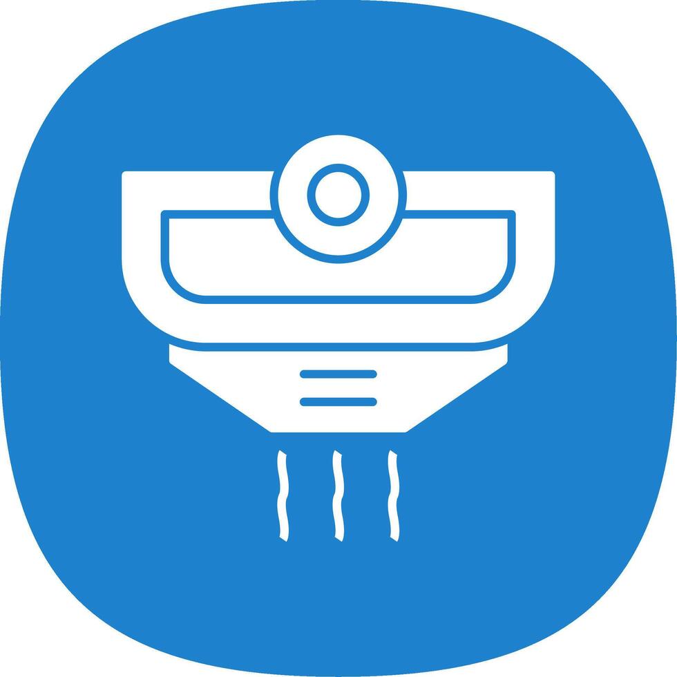 Smoke Detector Glyph Curve Icon vector