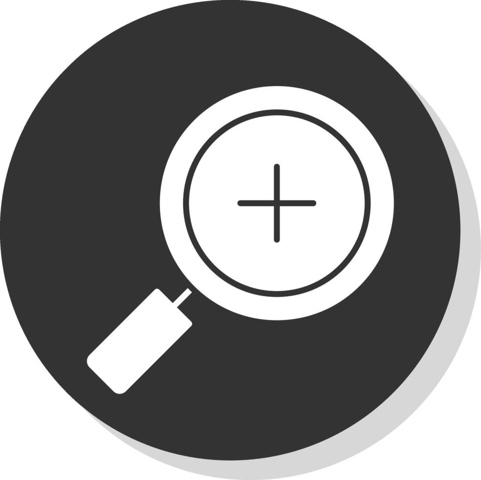 Zoom In Glyph Grey Circle Icon vector