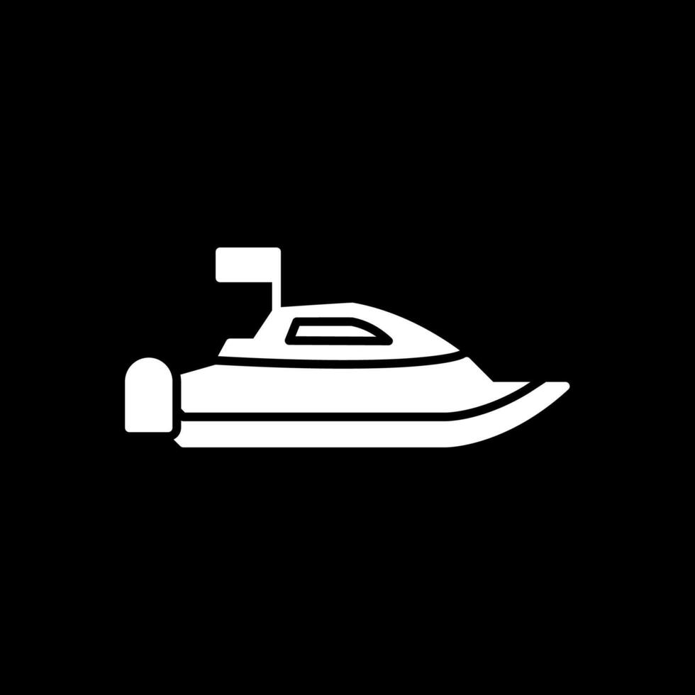 Speed Boat Glyph Inverted Icon vector