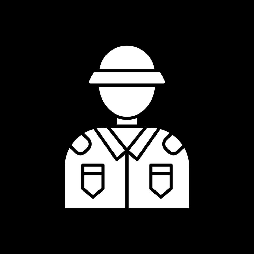 Soldier Glyph Inverted Icon vector