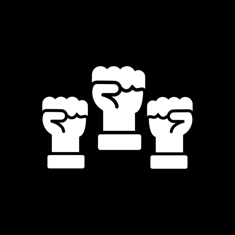 Protest Glyph Inverted Icon vector