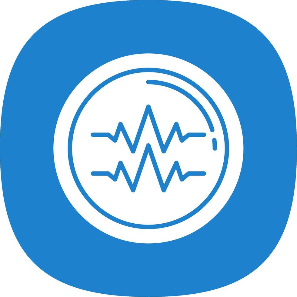 Sound Beats Glyph Curve Icon vector