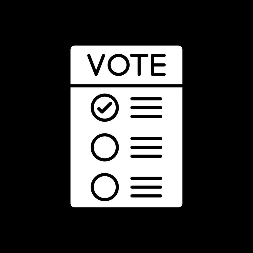 Number of vote Glyph Inverted Icon vector