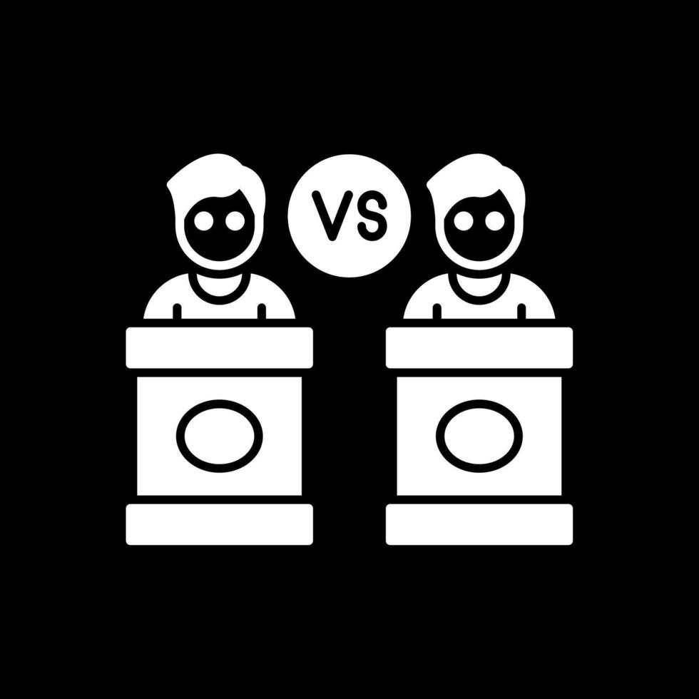 Debate Glyph Inverted Icon vector